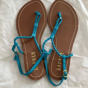 New Ralph Lauren braided T strap sandal Sz.6B